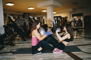 Two athletic girls' gym